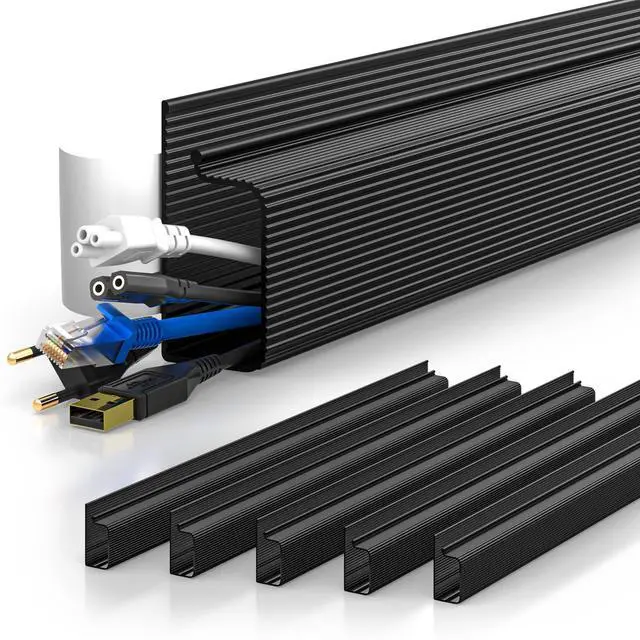 Main image of 94.2in Cable Management, Cable Organizer,Adhesive Mount Cord Organizer for Desk, Cord Organizer, No-Drill Desk Wire Management for Home Office, Baby proofing, Black