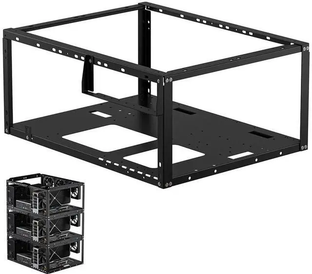 Main image of PC Test Bench, Open Air PC Case, Open Frame Computer Chassis, Techbench Server Rack Mount PC Case for ETAX ATX MATX ETAX X79 X99 Micro ATX Motherboards (Stackable)