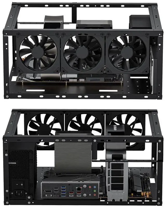 Alt view image 6 of 6 - PC Test Bench, Open Air PC Case, Open Frame Computer Chassis, Techbench Server Rack Mount PC Case for ETAX ATX MATX ETAX X79 X99 Micro ATX Motherboards (Stackable)