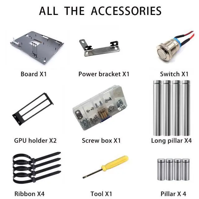 Alt view image 6 of 6 - Stackable Open Air Computer Case Rack Modular PC Frame Chassis for ATX/MATX/ITX Motherboards, Ideal for Studio, Mining Rig, DIY Builds