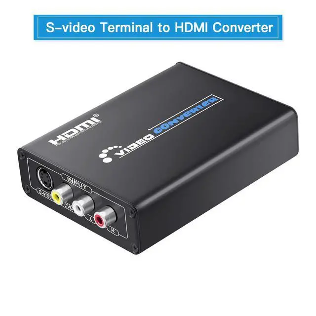 Alt view image 2 of 7 - RCA Svideo to HDMI Converter with AV + S-Video Cables, RCA Composite CVBS AV or Svideo + R/L Audio Input to HDTV Output Upscale Converter
