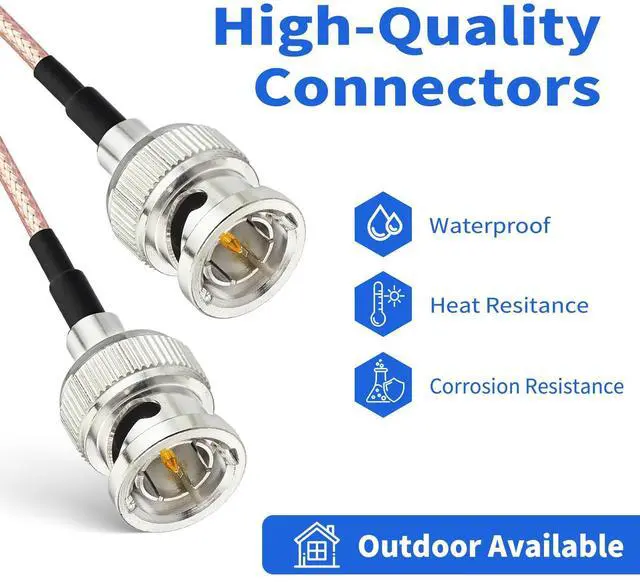 Alt view image 6 of 6 - 3G HD SDI BNC Cable 3ft 100cm 75 ohm for Cameras BMCC Video Equipment Supports HD-SDI 3G-SDI 4K 8K SDI Video Cable (Straight,2Pcs)
