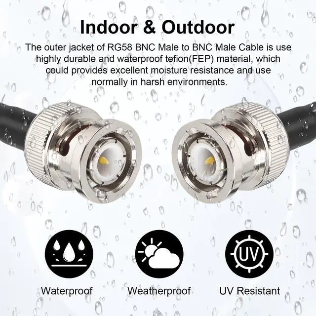 Alt view image 6 of 7 - BNC Cable - 3FT 2PCS RG58 50 ohm BNC Male to Male Coax Cables Low Loss BNC Extension Coaxial Cable for Antennas, RF Radios, Modems, Oscilloscopes, Spectrum, etc (Red)