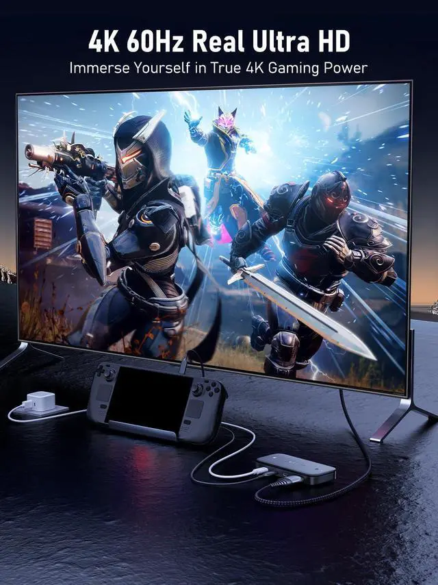 Alt view image 7 of 7 - USB C KVM Switch, 2 Computer Sharing 4K@60Hz HDMI Monitor, 100W PD Fast Charging, 3×USB-A 2.0 + 1×USB-C 2.0 Data Ports, 3.5mm Audio for Windows/Mac/Linux