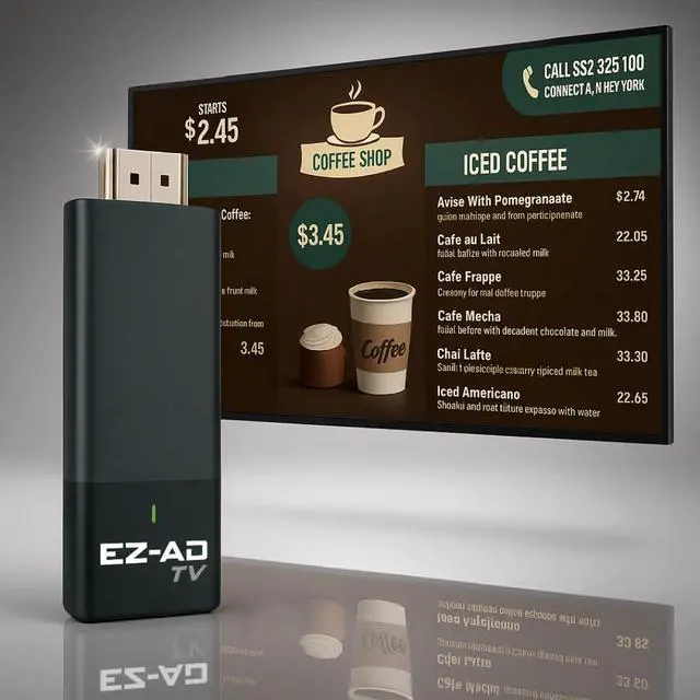 Alt view image 6 of 7 - TV Stick Digital Signage Player 4K, Cloud-Controlled Media Player with PowerPoint Upload, Auto Content Updates, Free Plan, AI Image Enhancer, Mobile App, Includes Premium Template Library