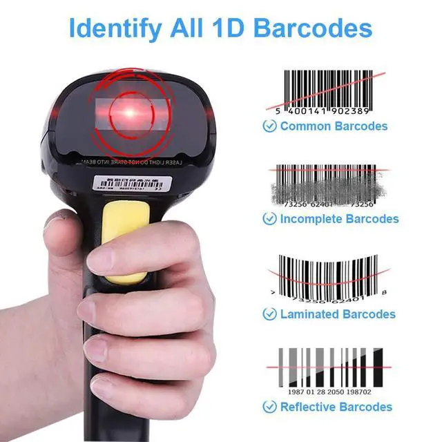 Alt view image 4 of 6 - Barcode Scanner Wireless, USB Quick Laser Barcode Scanner Reader (Lector De Codigo De Barras), Handheld Barcode Reader Scanner for Library Book, Warehouse Inventory, Store