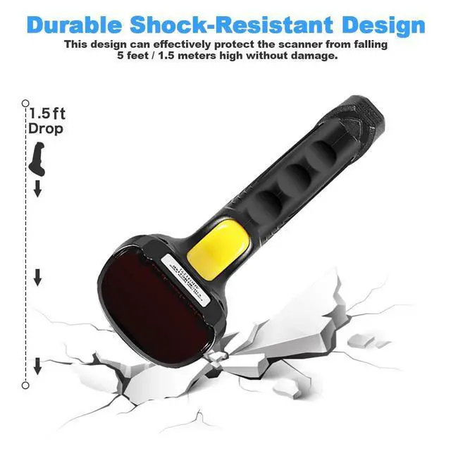 Alt view image 6 of 6 - Barcode Scanner Wireless, USB Quick Laser Barcode Scanner Reader (Lector De Codigo De Barras), Handheld Barcode Reader Scanner for Library Book, Warehouse Inventory, Store