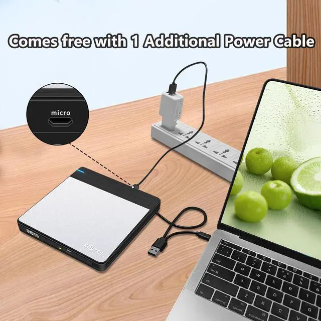 Alt view image 7 of 7 - External CD Drive for Laptop: USB 3.0 & USB-C DVD Player Burner Reader for Mac PC Windows 11 with SD/TF/2 USB Ports Portable +/-RW Optical Drive for Apple MacBook