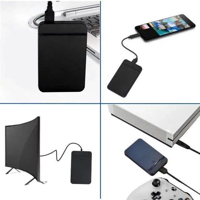 Alt view image 3 of 7 - Portable 500GB External Hard Drive - USB 3.0 & USB C for PC, Mac, PS5 (Storage Only), PS4, Phone (Android and iPhone 15/16/17) & Xbox - Ultra Fast