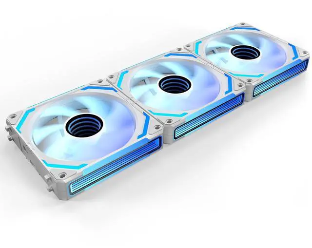 Main image of COSMIQ 120mm PC Case Fan, Infinity Mirror FDB 2000 RPM with 5V 3-PIN Connector and Small Controller, Daisy Chain PWM PC RGB Fans for Cases CPU Liquid Coolers, White, Reverse Fan