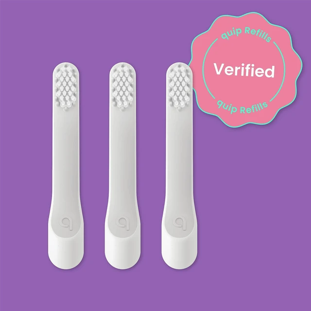 Alt view image 4 of 7 - Sonic Toothbrush Small Replacement Heads for Kids, 9 Months, 3 Pack | Genuine quip Brush Head Refills for Kids Sonic Electric Toothbrushes, Small Refill Head, Compact, 3 Months per Brush Head