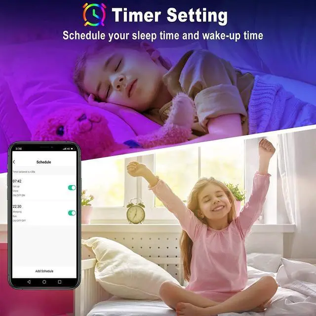 Alt view image 3 of 7 - 50ft Led Lights for Bedroom, Bluetooth Smart APP Control RGB Color Changing Led Strip Lights with Remote Control and Power Adapter Led Lights for Room Kitchen Party Home Decoration