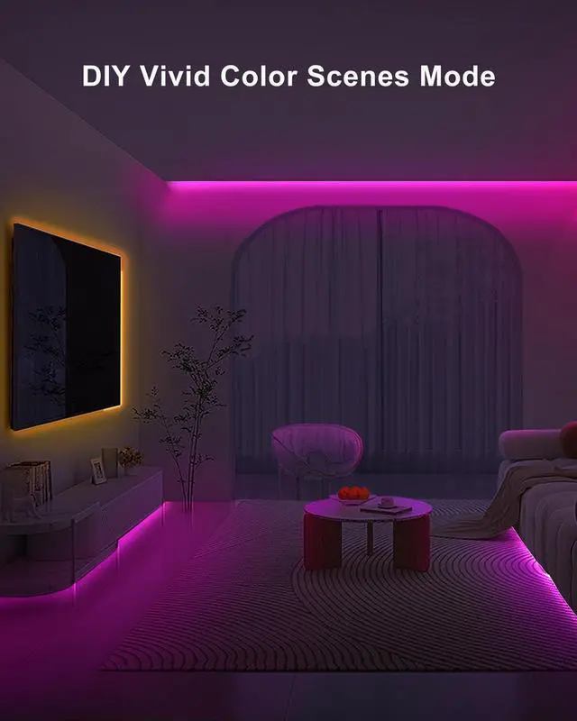 Alt view image 5 of 7 - 9.84ft Bluetooth RGB COB Led Strip Lights with Remote, Dimmable Smart App Led COB Light Strip, Color Changing Music Sync, Indoor RGB Led Lights Bedroom, Home Decor, Party