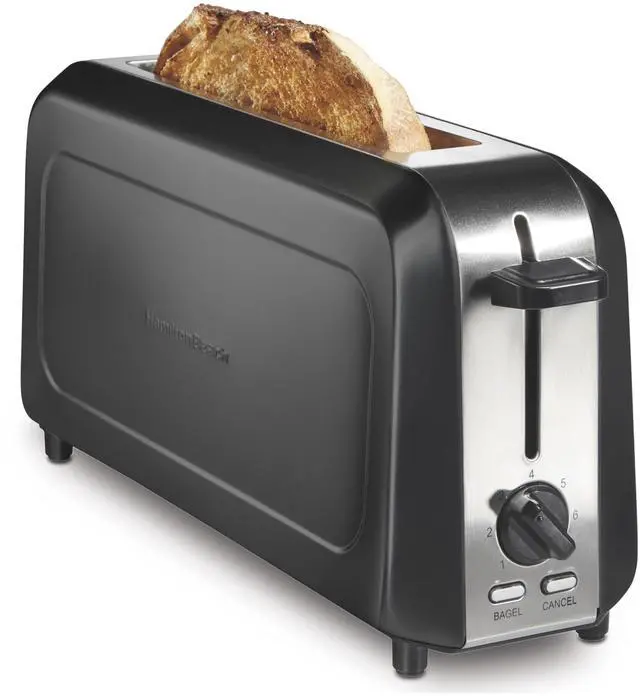 Main image of Extra Wide Long Slot 2 Slice Toaster, Browning Control With 7 Shades, Bagel Function, Cancel Button & Auto Shutoff, Modern Slim Design Fits Any Space, Black (22989)