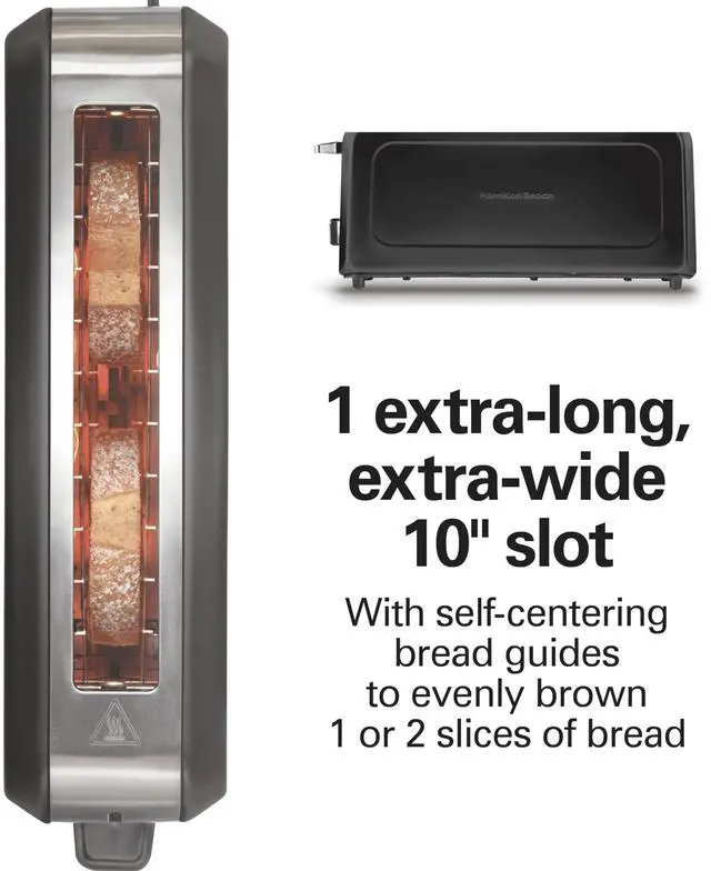 Alt view image 3 of 7 - Extra Wide Long Slot 2 Slice Toaster, Browning Control With 7 Shades, Bagel Function, Cancel Button & Auto Shutoff, Modern Slim Design Fits Any Space, Black (22989)