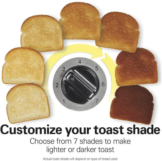 Alt view image 6 of 7 - Extra Wide Long Slot 2 Slice Toaster, Browning Control With 7 Shades, Bagel Function, Cancel Button & Auto Shutoff, Modern Slim Design Fits Any Space, Black (22989)