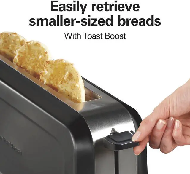 Alt view image 5 of 7 - Extra Wide Long Slot 2 Slice Toaster, Browning Control With 7 Shades, Bagel Function, Cancel Button & Auto Shutoff, Modern Slim Design Fits Any Space, Black (22989)