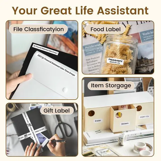 Alt view image 6 of 7 - Label Maker, D30 Bluetooth Mini Label Maker Machine, Portable Thermal Printer Small Rechargeable Labeler for Kids School Classroom Teacher Supplies, Home Office Labeler Works with Tablet/Phone