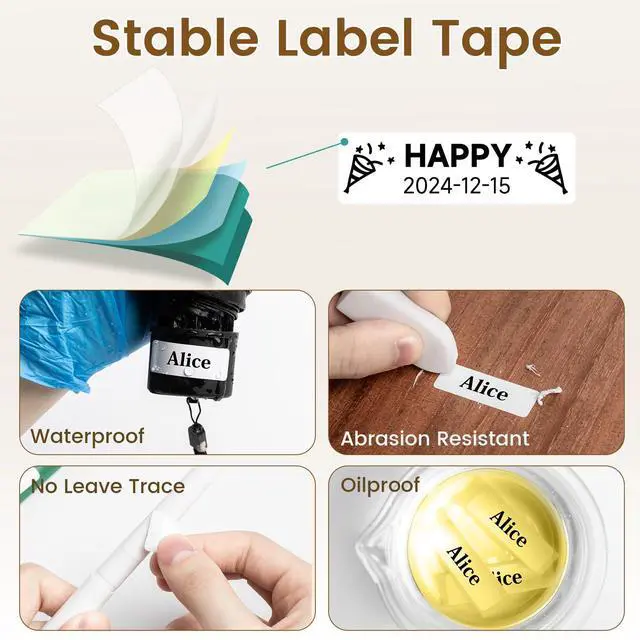 Alt view image 7 of 7 - Label Maker, D30 Bluetooth Mini Label Maker Machine, Portable Thermal Printer Small Rechargeable Labeler for Kids School Classroom Teacher Supplies, Home Office Labeler Works with Tablet/Phone