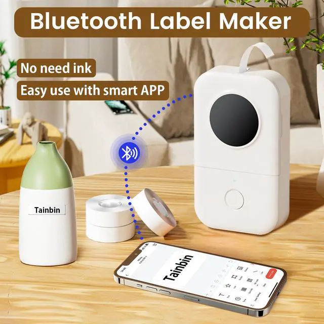 Alt view image 3 of 7 - Label Maker, D30 Bluetooth Mini Label Maker Machine, Portable Thermal Printer Small Rechargeable Labeler for Kids School Classroom Teacher Supplies, Home Office Labeler Works with Tablet/Phone