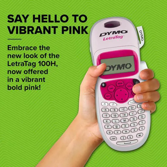 Alt view image 2 of 7 - LetraTag LT-100H Handheld Aesthetic Label Maker, ABC Keyboard Label Printer with Easy-to-Use, 13 Character LCD Screen, Great for Home & Office Organization, Pink