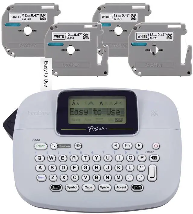 Main image of PT-M95 P-Touch Monochrome Label Maker Bundle (4 Label Tapes Included),White
