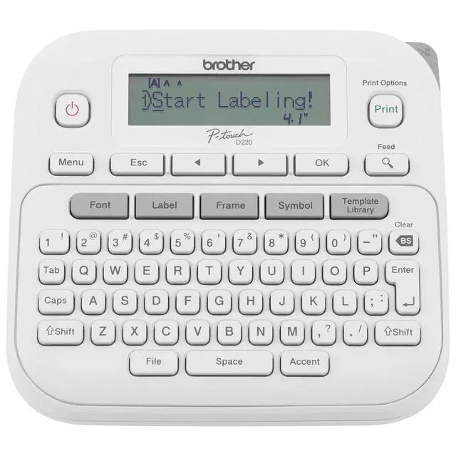 Main image of P-Touch PTD220 Home/Office Everyday Label Maker | Prints TZe Label Tapes up to ~1/2 inch White