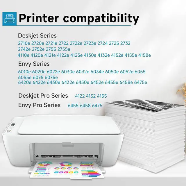 Alt view image 2 of 6 - 67XL Ink Cartridges (Black 2 Pack) Replacement for HP 67 Ink XL 6055 2827e hp67xl hp67 for 2700 2700e 2855e 2752 2742e 2755 4255e 4100 4152e 4155 6000 6055e 6400 6458 6452 6455e Printer