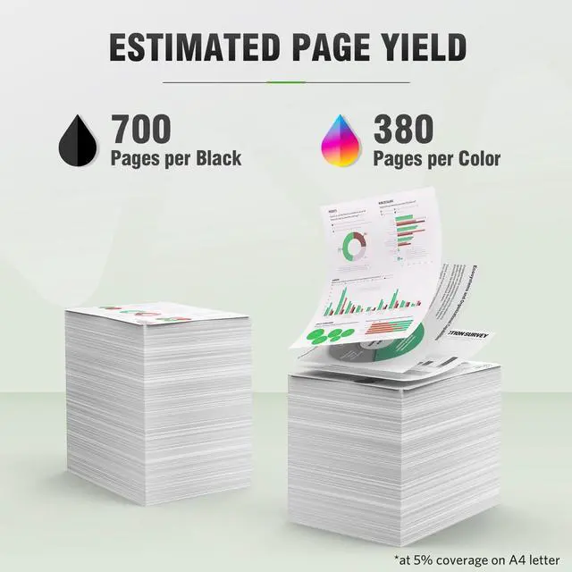 Alt view image 3 of 6 - 67XL Ink Cartridge Replacement for HP 67 XL Remanufactured for HP Ink 67 67XL for DeskJet 2755e 2700 2855e 2800 2752 2742e 4155e 4255e 4100 Envy 6055 6055e 6455e Printer 2-Pack Black Tri-Color