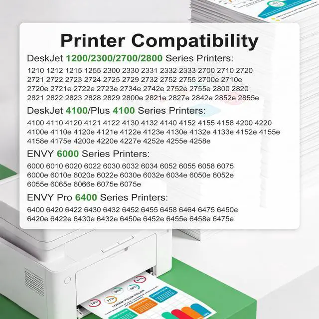 Alt view image 2 of 7 - 67XL Ink Cartridge Black Color Combo Pack Replacement for HP 67 HP67 XL HP67XL for 2700 2700e 4100 6400 4155e 2755e 6000 2855e 2827e 2752e 4100e 6458 6455e 4152 6055e 6052e 4152e 2742e 6400e Printer