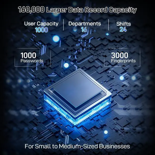 Alt view image 5 of 7 - 2 in 1 Time Clocks for Employees Small Business (Fingerprint + Password) Employee Clock in & Out Machine Attendance Punch Clock