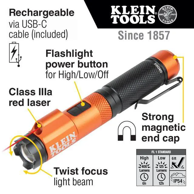 Alt view image 2 of 7 - Magnetic LED Flashlight, 350 Lumen Rechargeable Flashlight, Twist Focus, Laser Pointer, Hands-Free, USB Charging Cable, for Work and Outdoor