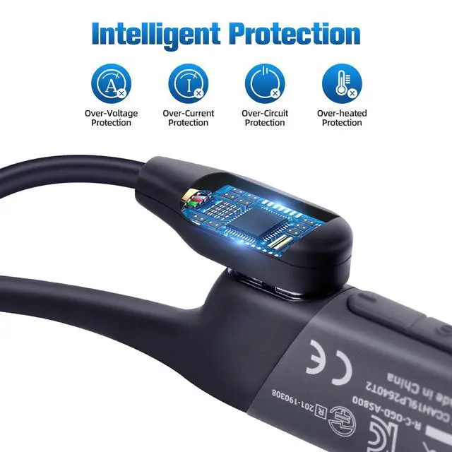 Alt view image 3 of 6 - (2-Pack) Charging Cable for Shokz Aeropex/OpenRun, OpenRun Pro, OpenRun Mini & OpenComm 2/UC, for Aftershokz Charging Cable, Magnetic USB Cable Compatible with AfterShokz Headphones Charger - 3.3ft