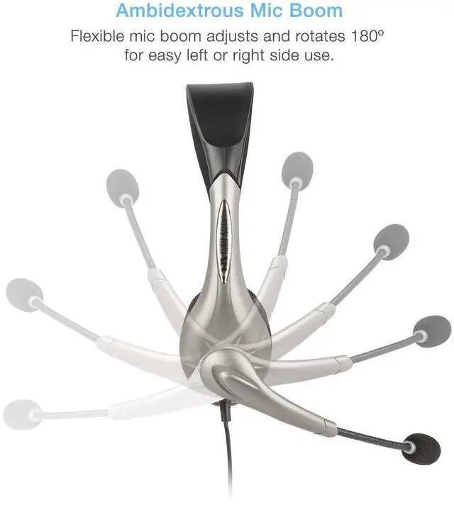 Alt view image 2 of 7 - USB Mono AC-840 Headset, Headphone with microphone, Great for Education, Office and Call Centers (AC-840)