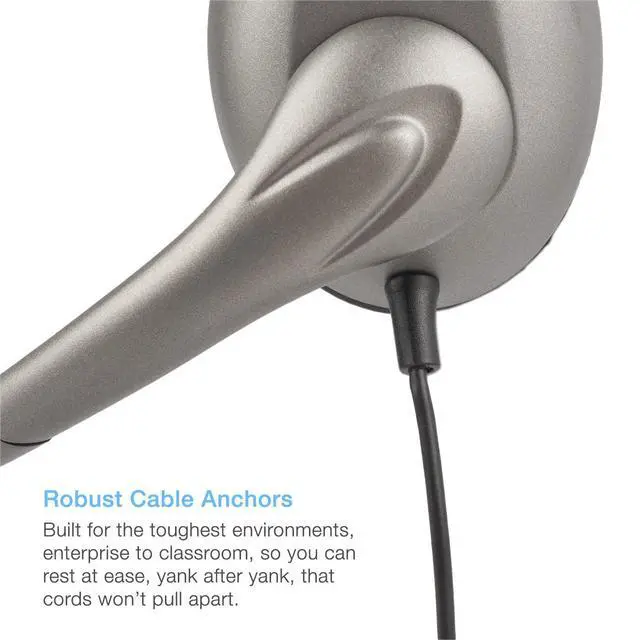 Alt view image 4 of 7 - USB Mono AC-840 Headset, Headphone with microphone, Great for Education, Office and Call Centers (AC-840)