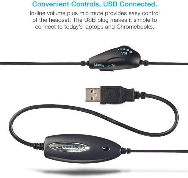 Alt view image 5 of 7 - USB Mono AC-840 Headset, Headphone with microphone, Great for Education, Office and Call Centers (AC-840)