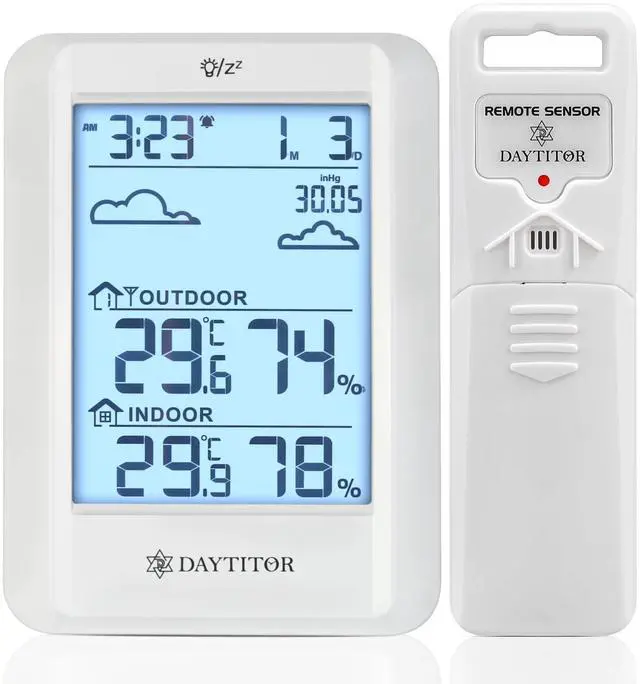 Main image of Outdoor Thermometer Weather Station Wireless, White