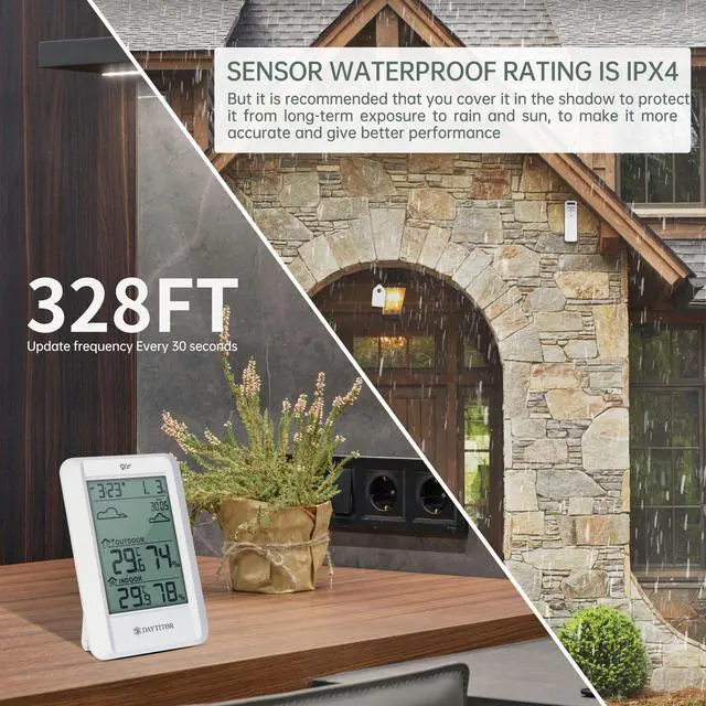 Alt view image 6 of 7 - Outdoor Thermometer Weather Station Wireless, White