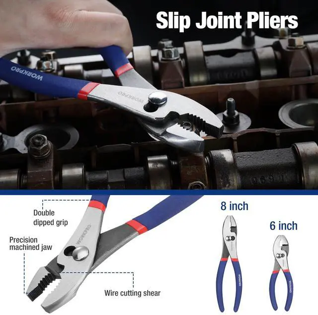 Alt view image 3 of 7 - 7-piece Pliers Set with Groove Joint, Long Nose, Slip Joint, Linesman, and Diagonal Pliers for DIY & Home Use