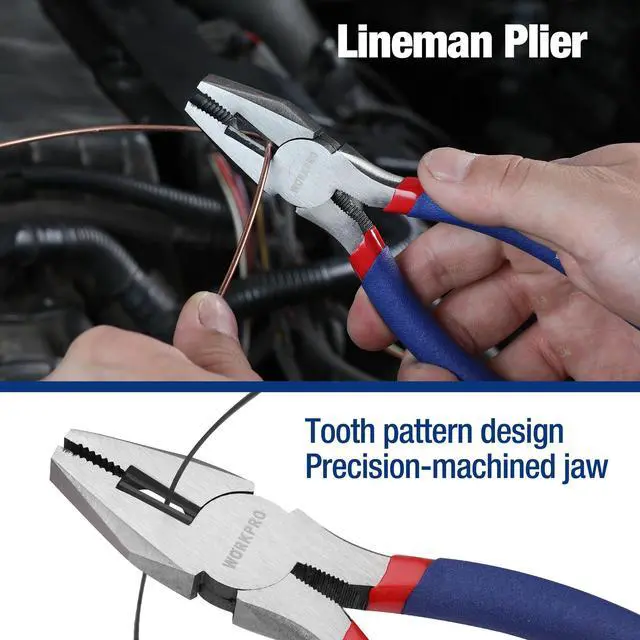 Alt view image 5 of 7 - 7-piece Pliers Set with Groove Joint, Long Nose, Slip Joint, Linesman, and Diagonal Pliers for DIY & Home Use