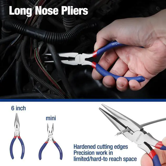 Alt view image 6 of 7 - 7-piece Pliers Set with Groove Joint, Long Nose, Slip Joint, Linesman, and Diagonal Pliers for DIY & Home Use