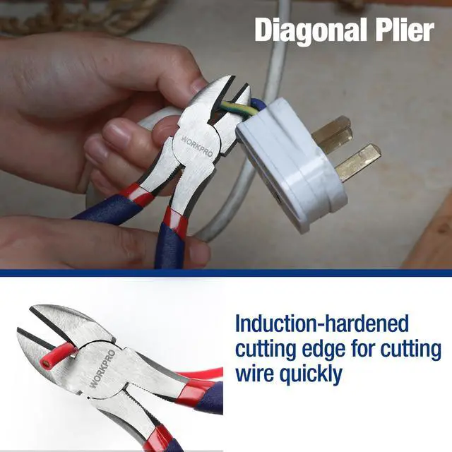 Alt view image 7 of 7 - 7-piece Pliers Set with Groove Joint, Long Nose, Slip Joint, Linesman, and Diagonal Pliers for DIY & Home Use