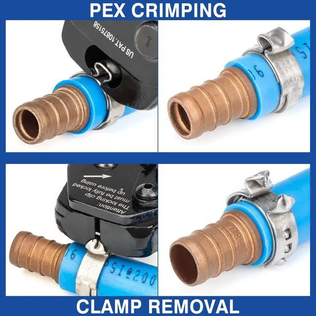 Alt view image 6 of 7 - PEX Clamp Tool Kit for 3/8-in, 1/2-in, 3/4-in, 1-in PEX Clamp Cinch & Removal, c/w 1/2''(20 Pack) and 3/4''(10 Pack) PEX Clamp Rings, PEX Tubing Cutter