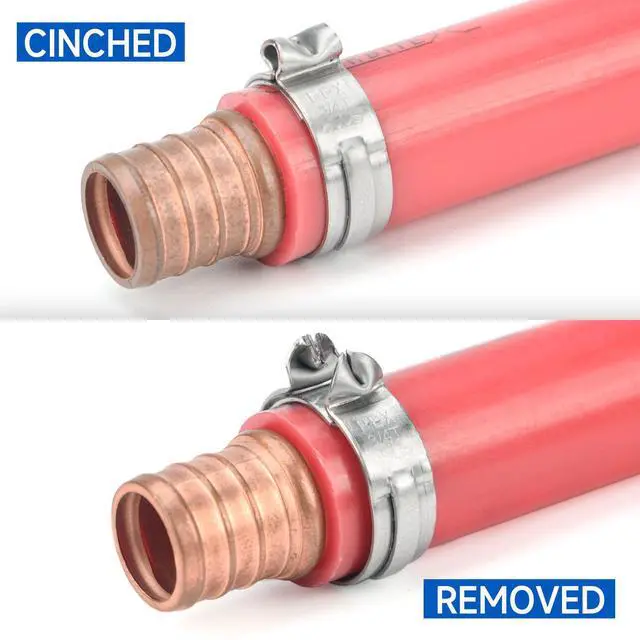 Alt view image 7 of 7 - PEX Clamp Tool Kit for 3/8-in, 1/2-in, 3/4-in, 1-in PEX Clamp Cinch & Removal, c/w 1/2''(20 Pack) and 3/4''(10 Pack) PEX Clamp Rings, PEX Tubing Cutter