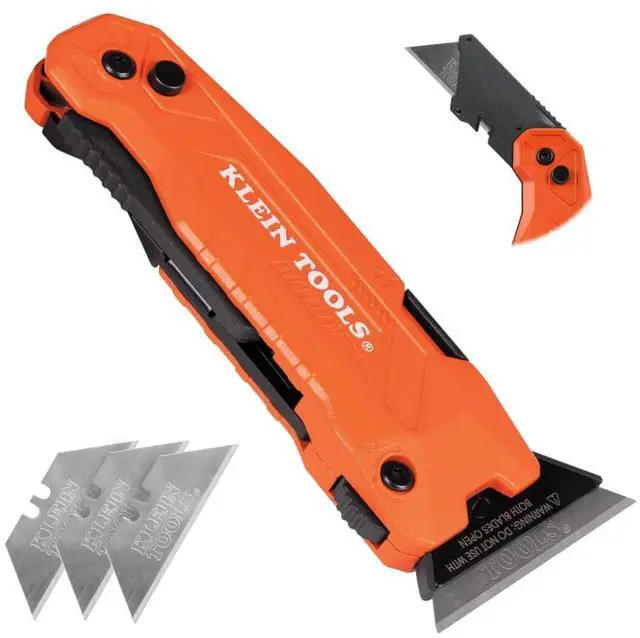 Main image of FLICKBLADE 2-in-1 Folding Utility Knife and Scraper with Built-In Blade Storage, Dual Locking Positions, Includes 3 Triple-Ground Carbon Steel Blades