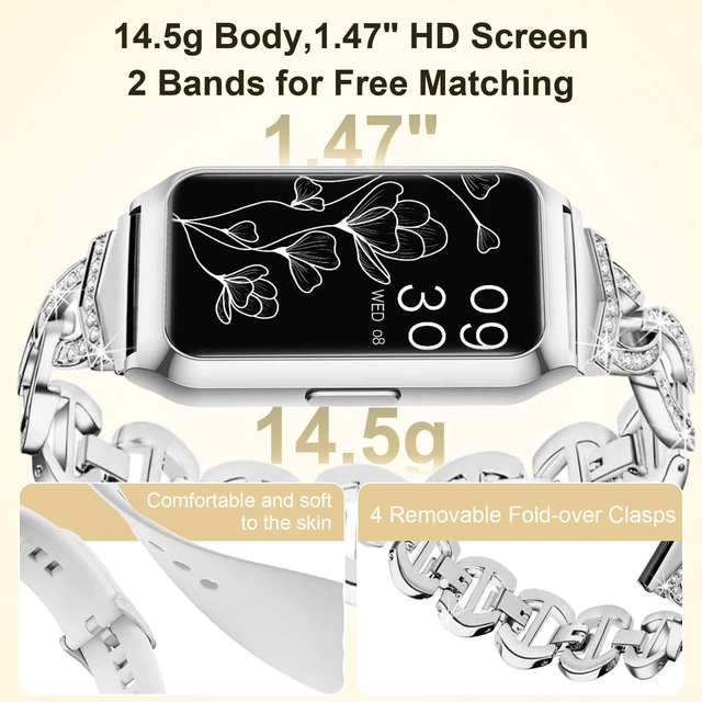 Alt view image 2 of 7 - Smart Watch,Fitness Tracker Watch 7 Day+ Battery with Heart Rate/Step Counter/Calories/spO2/Sleep Monitor,IP68 Fitness Smart Watches for Women Android&iOS Silver