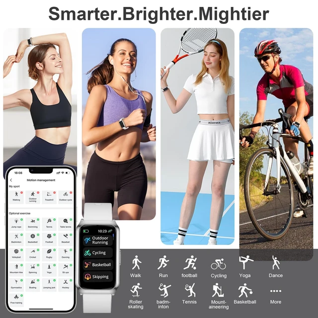 Alt view image 3 of 7 - Smart Watch,Fitness Tracker Watch 7 Day+ Battery with Heart Rate/Step Counter/Calories/spO2/Sleep Monitor,IP68 Fitness Smart Watches for Women Android&iOS Silver