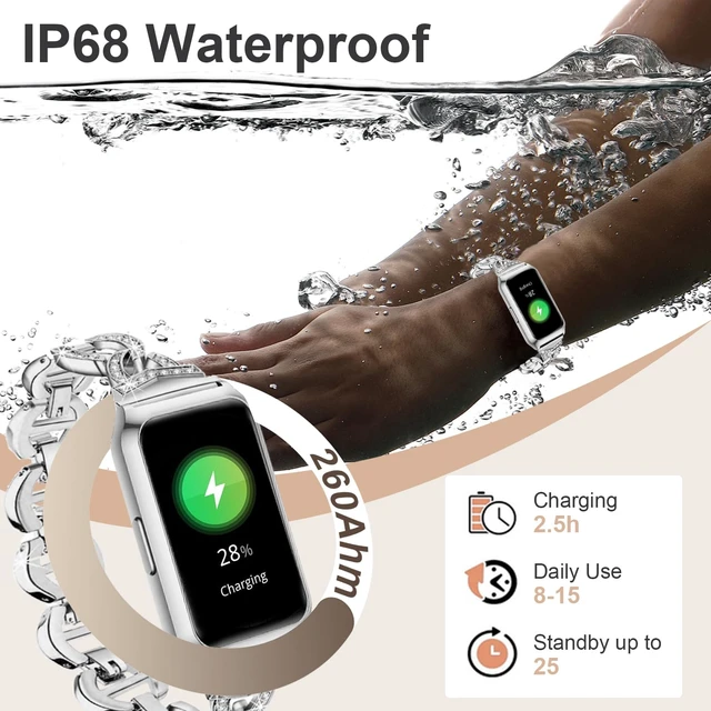 Alt view image 7 of 7 - Smart Watch,Fitness Tracker Watch 7 Day+ Battery with Heart Rate/Step Counter/Calories/spO2/Sleep Monitor,IP68 Fitness Smart Watches for Women Android&iOS Silver