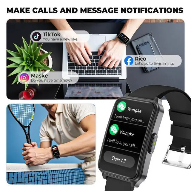 Alt view image 2 of 7 - Fitness Tracker (Answer/Make Call)Smart Watch 24/7 Heart Rate Spo2 Blood Oxygen Monitor Sleep Tracker, 120 Sports Modes Pedometer Calorie Step Tracker, Waterproof Activity Tracker for Women Men