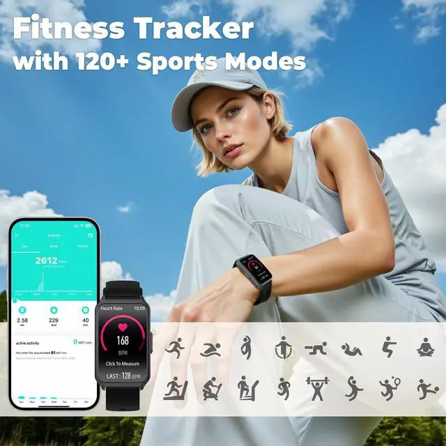 Alt view image 6 of 7 - Fitness Tracker (Answer/Make Call)Smart Watch 24/7 Heart Rate Spo2 Blood Oxygen Monitor Sleep Tracker, 120 Sports Modes Pedometer Calorie Step Tracker, Waterproof Activity Tracker for Women Men